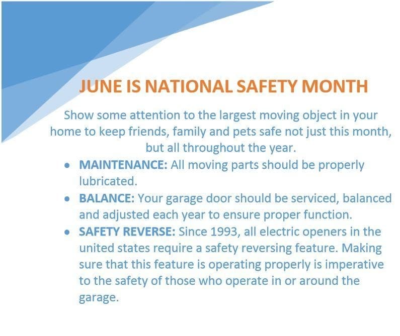 June is national safety month